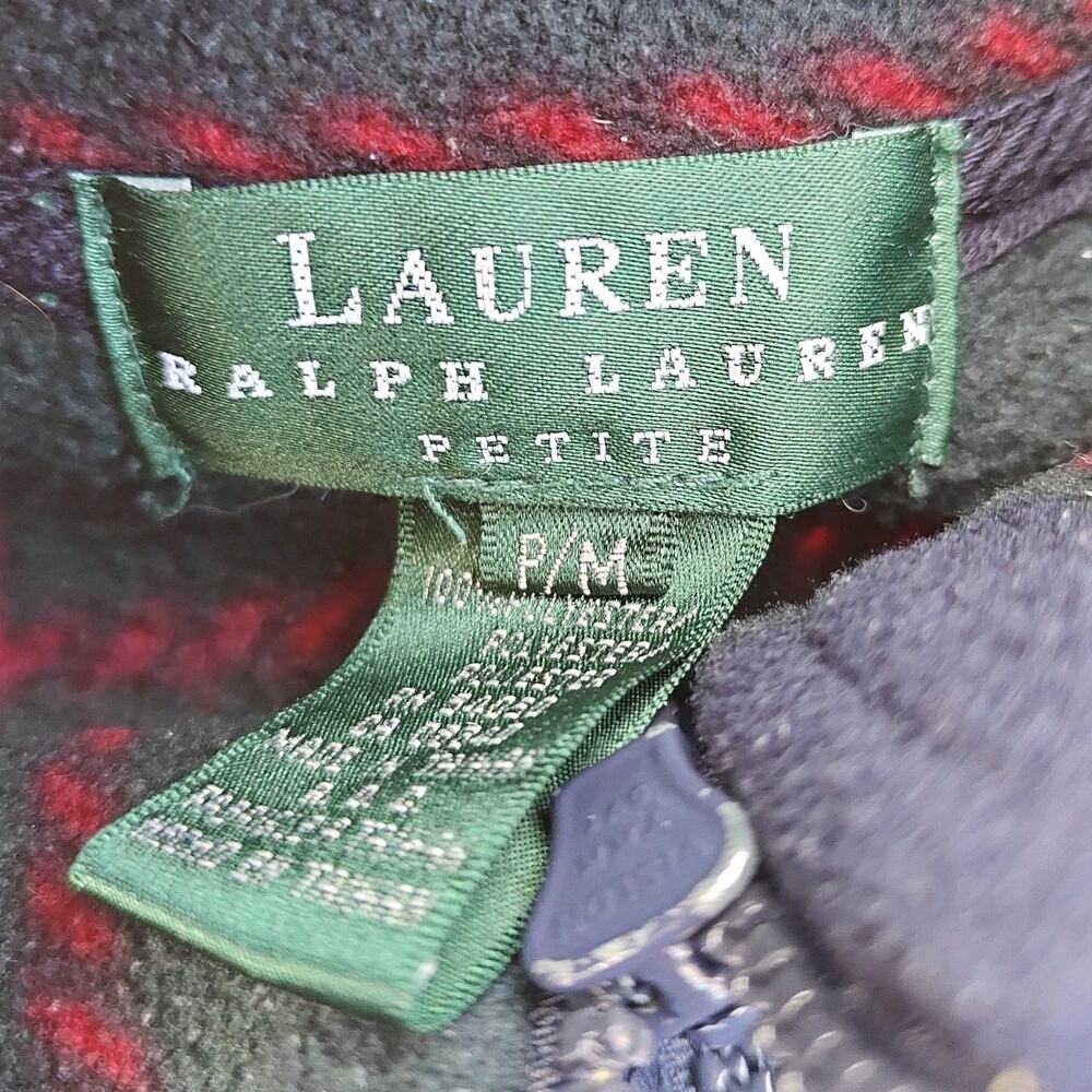 Lauren Ralph Lauren Women's Zip Jacket Sweater Plaid Blue Size M Petite - Picture 7 of 12